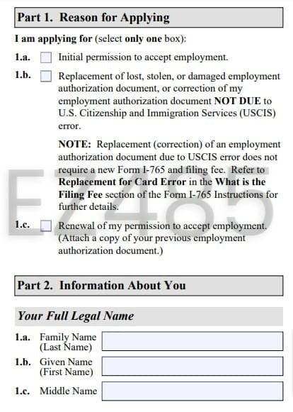 Form I-765 and the Employment Authorization Document